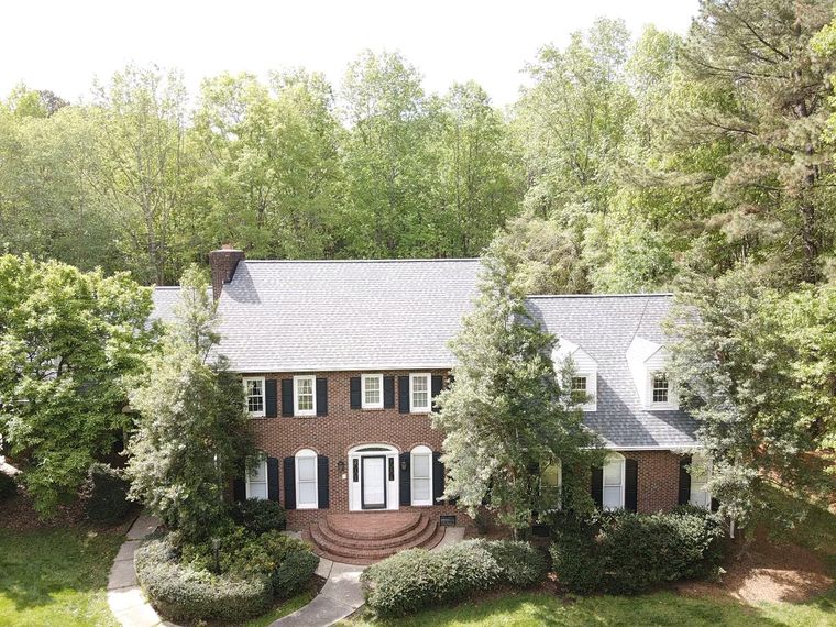 Roof replacement on a brick colonial in Raleigh, NC